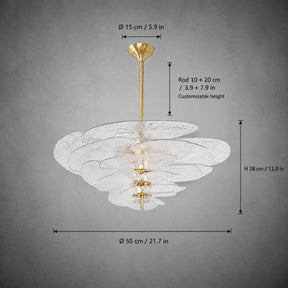 Living Room/Dining Room Chandelier – Artisan Murano Style Petal Cascade