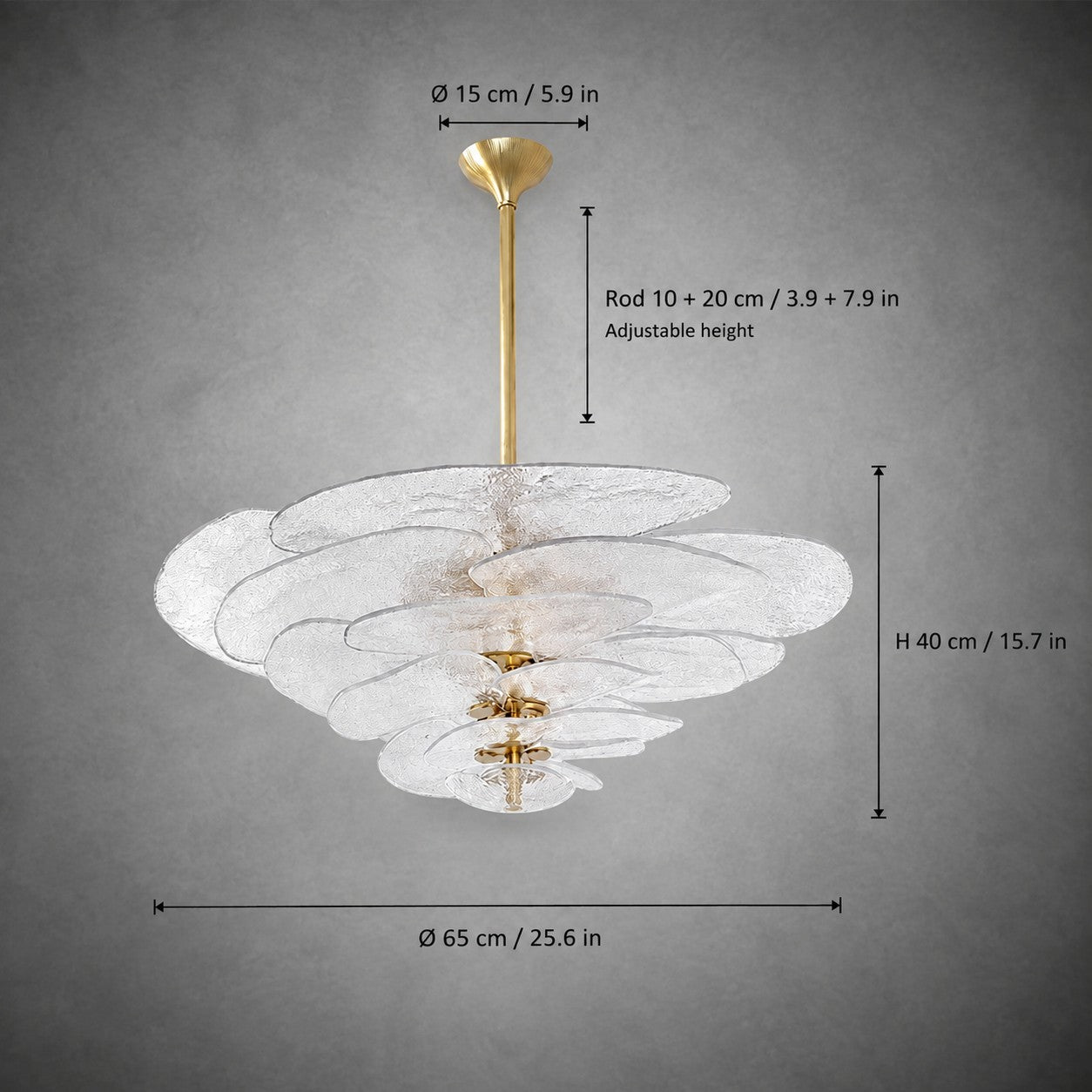 Living Room/Dining Room Chandelier – Artisan Murano Style Petal Cascade