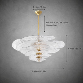 Living Room/Dining Room Chandelier – Artisan Murano Style Petal Cascade