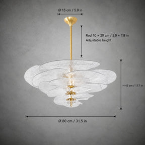 Living Room/Dining Room Chandelier – Artisan Murano Style Petal Cascade