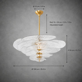 Living Room/Dining Room Chandelier – Artisan Murano Style Petal Cascade
