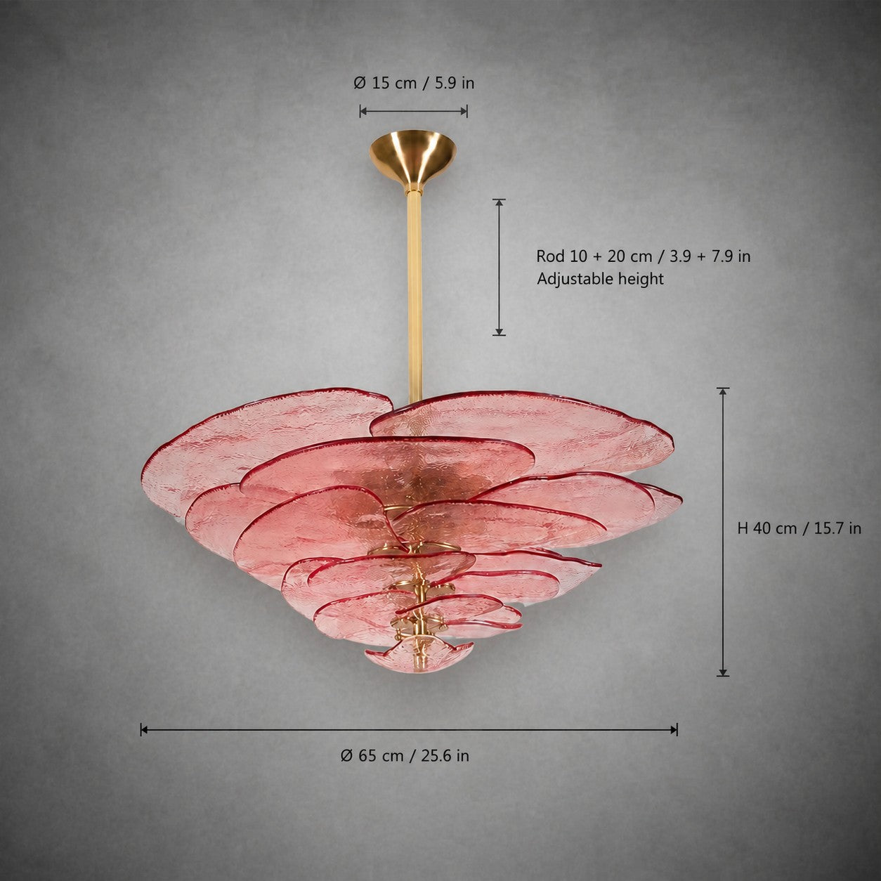 Living Room/Dining Room Chandelier – Artisan Murano Style Petal Cascade