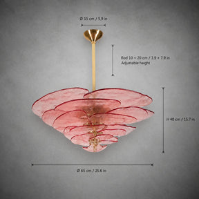 Living Room/Dining Room Chandelier – Artisan Murano Style Petal Cascade