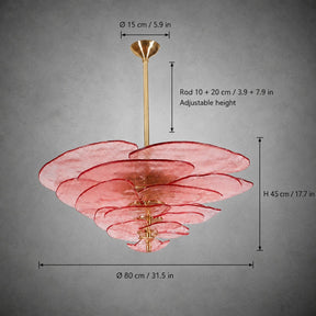Living Room/Dining Room Chandelier – Artisan Murano Style Petal Cascade