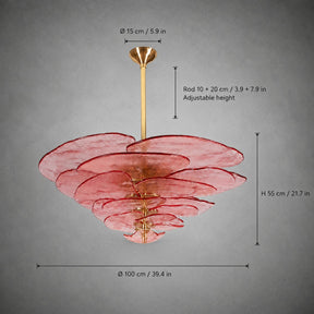 Living Room/Dining Room Chandelier – Artisan Murano Style Petal Cascade