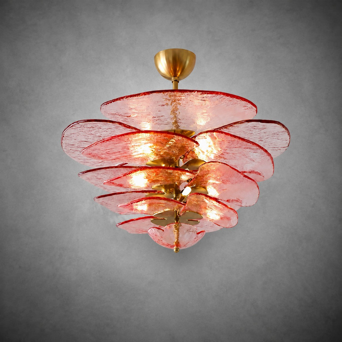 Living Room/Dining Room Chandelier – Artisan Murano Style Petal Cascade