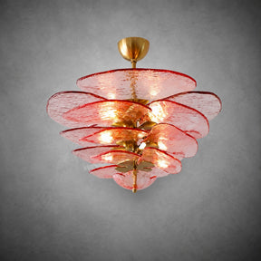 Living Room/Dining Room Chandelier – Artisan Murano Style Petal Cascade