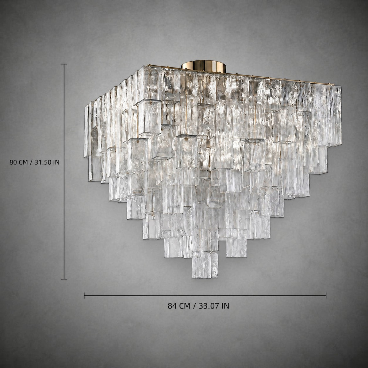 Chandelier Flush Mount Art Deco Glass