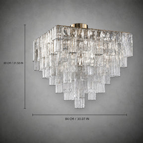 Chandelier Flush Mount Art Deco Glass