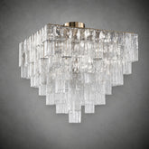 Chandelier Flush Mount Art Deco Glass