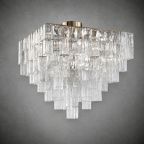 Chandelier Flush Mount Art Deco Glass
