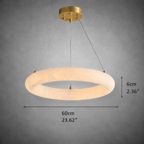Orbisara Living Room Ring Pendant Spanish Alabaster Minimalist