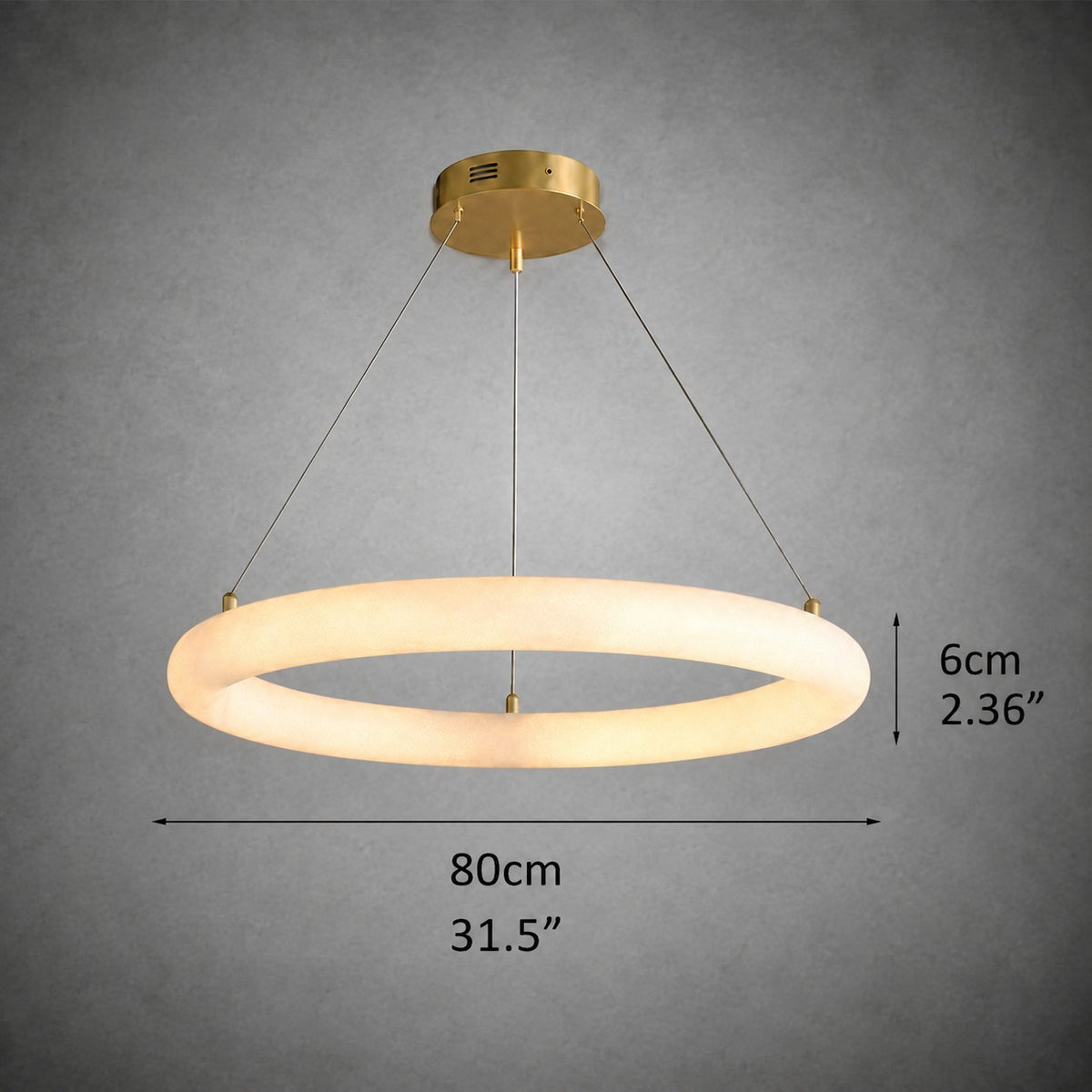 Orbisara Living Room Ring Pendant Spanish Alabaster Minimalist
