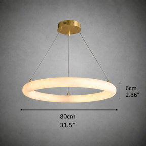 Orbisara Living Room Ring Pendant Spanish Alabaster Minimalist