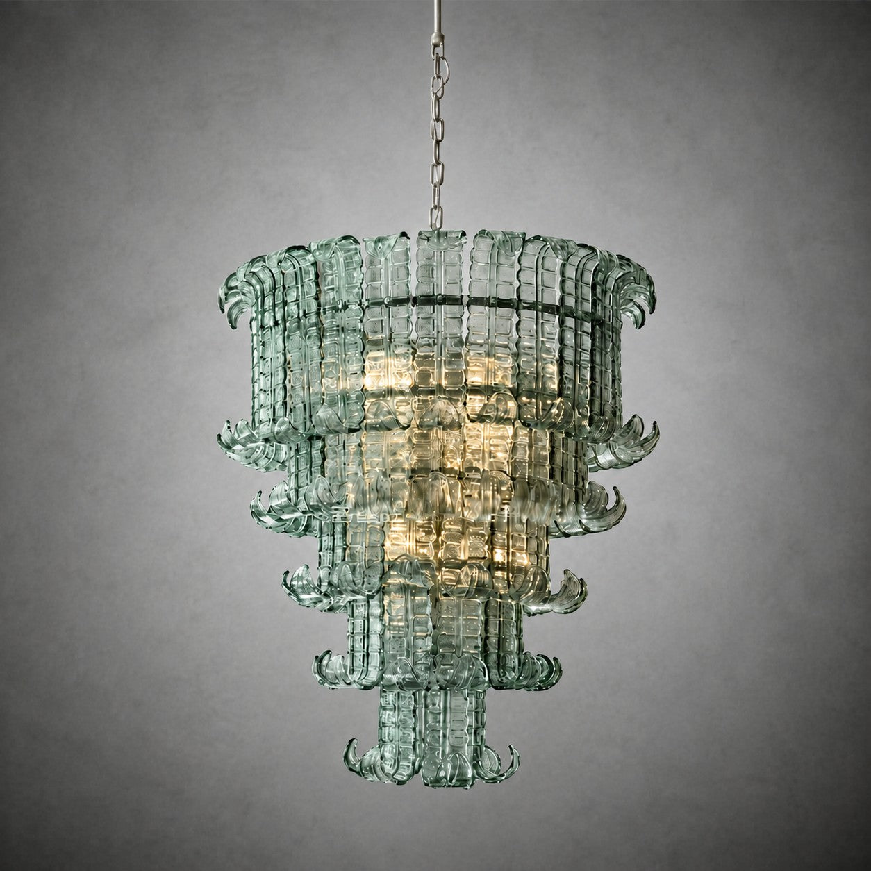 Tiered Chandelier  Murano-Style Glass