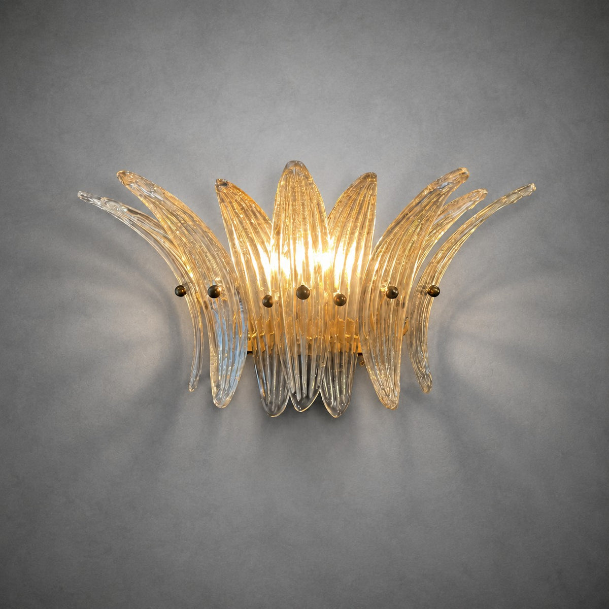 Wall Sconce Sculptural Floral Glass Style