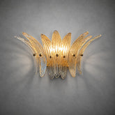 Wall Sconce Sculptural Floral Glass Style