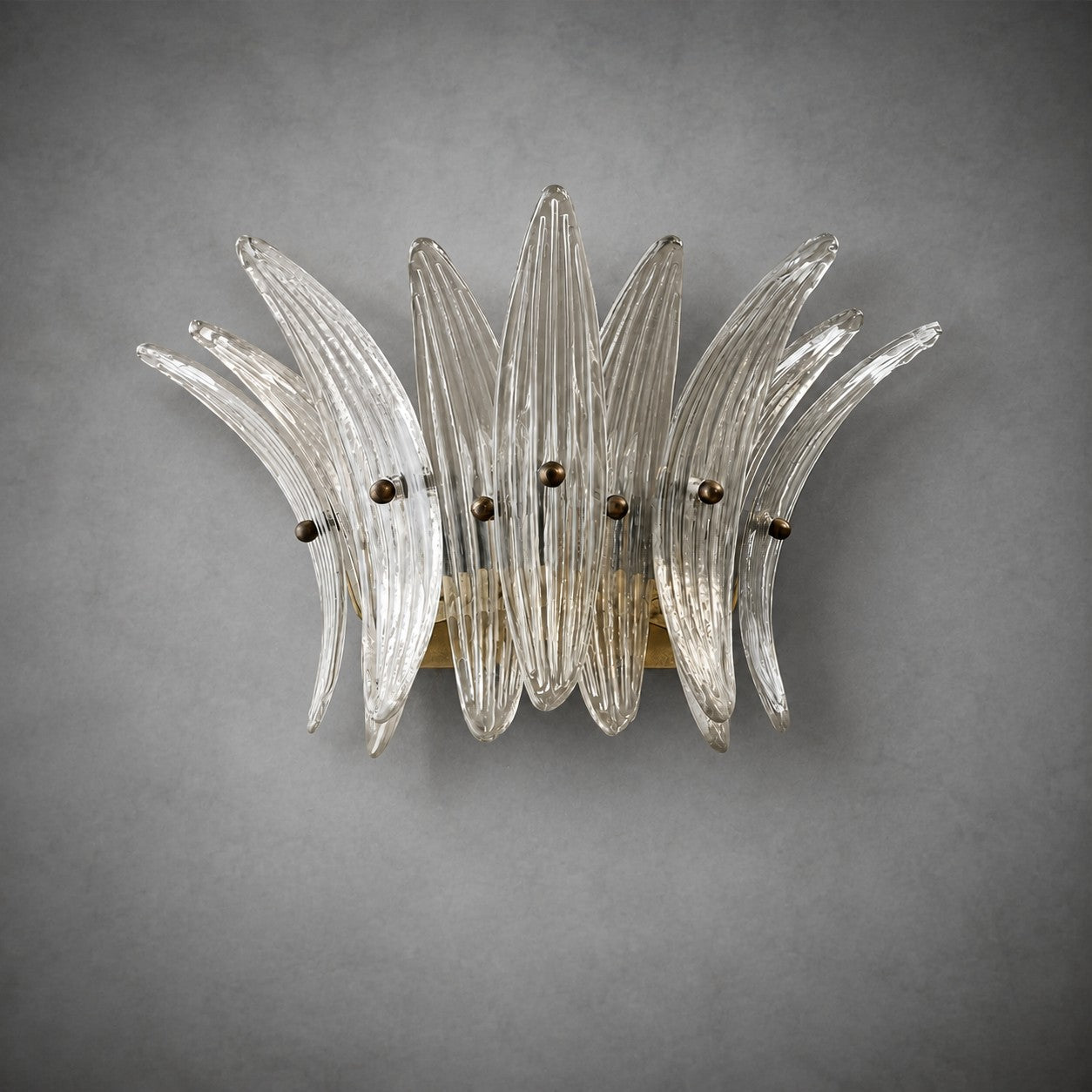 Wall Sconce Sculptural Floral Glass Style