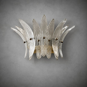Wall Sconce Sculptural Floral Glass Style