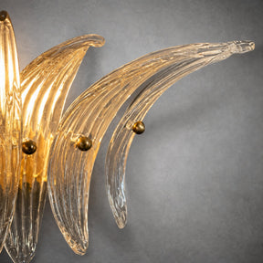 Wall Sconce Sculptural Floral Glass Style