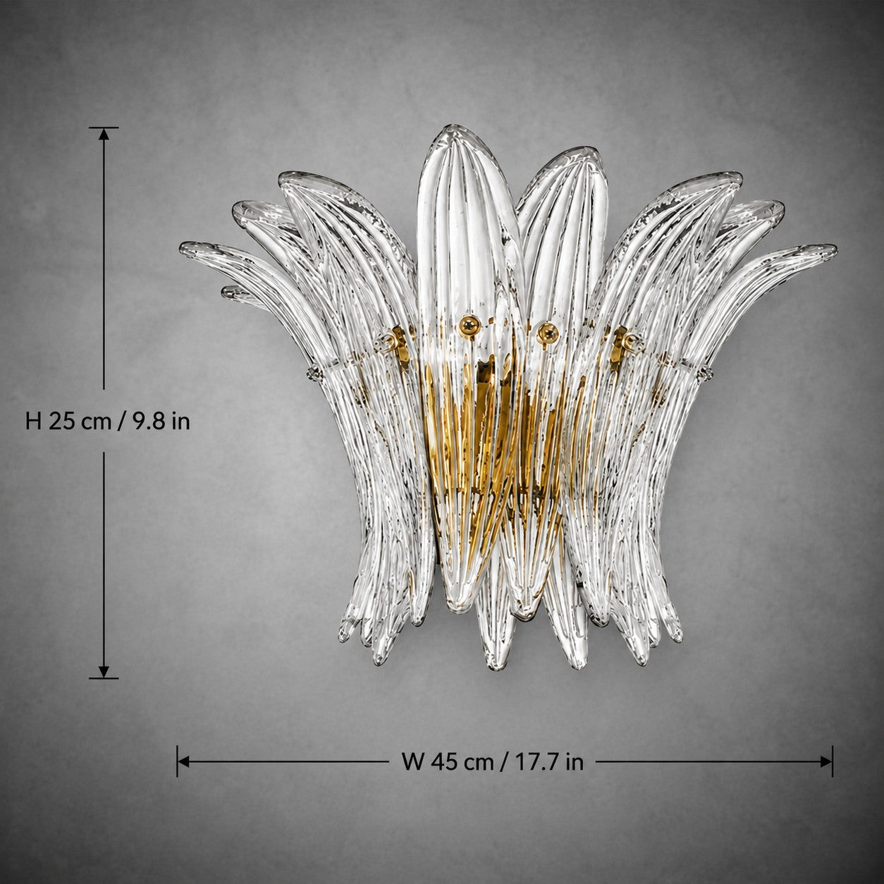 Wall Sconce Sculptural Floral Glass Style