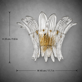 Wall Sconce Sculptural Floral Glass Style