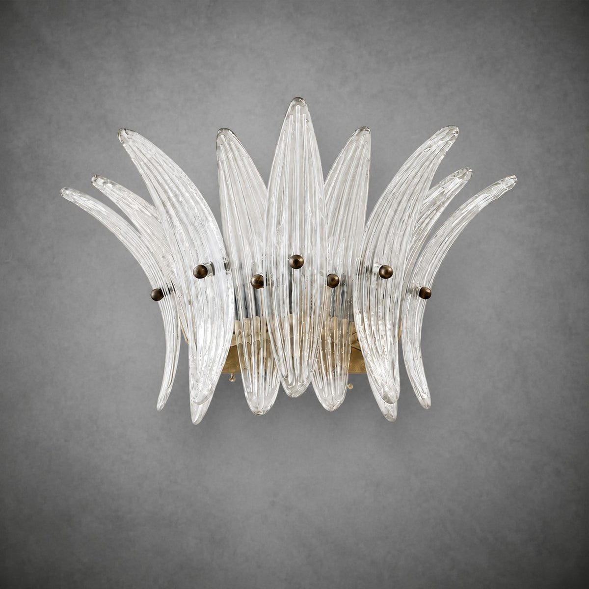 Wall Sconce Sculptural Floral Glass Style