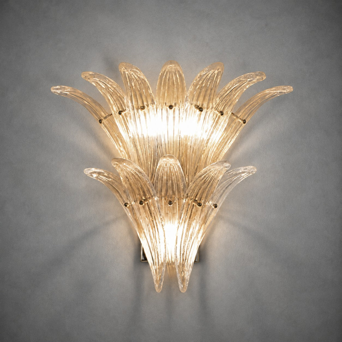 Wall Sconce Two-Tier Glass Leaf Style