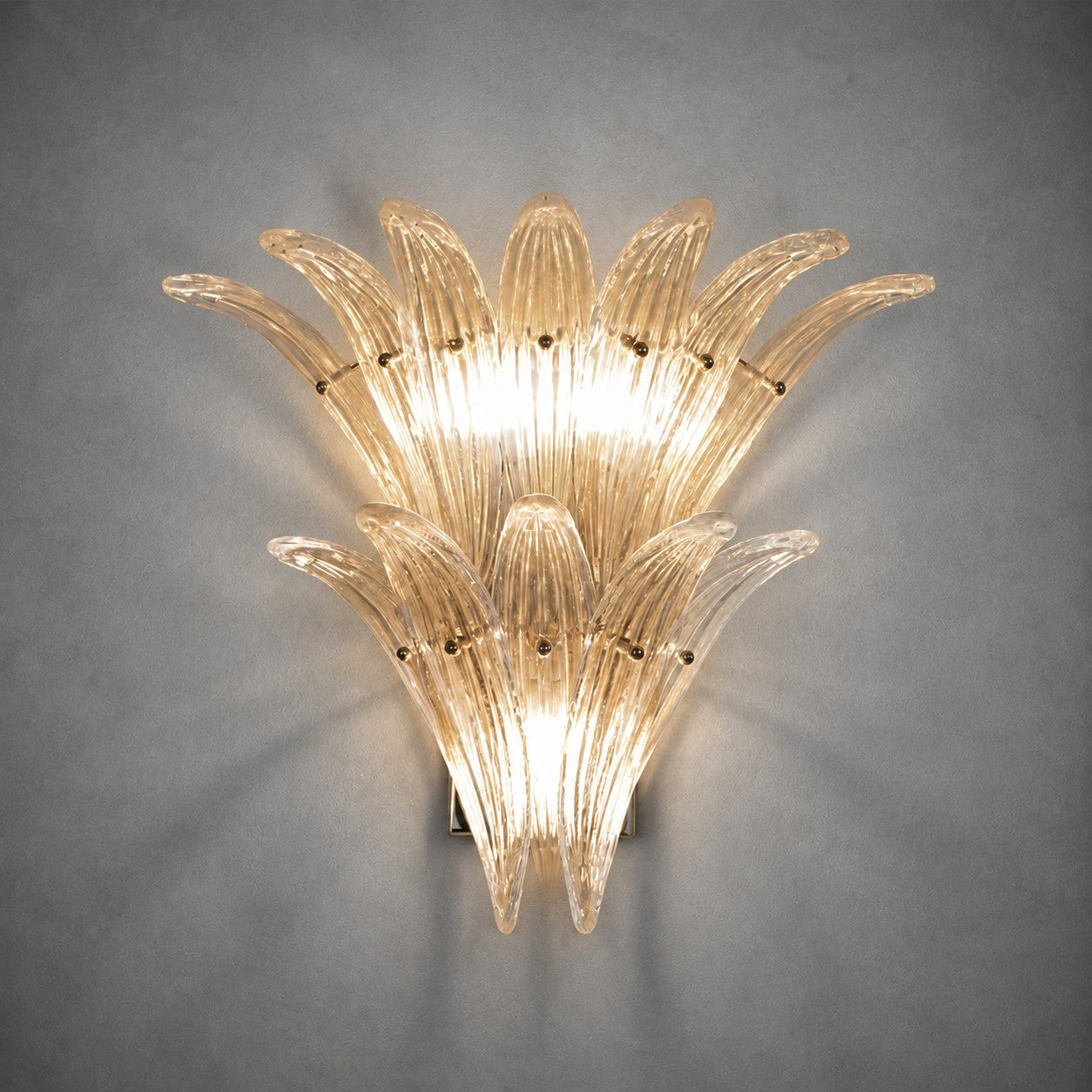 Wall Sconce Two-Tier Glass Leaf Style