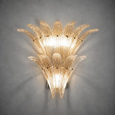 Wall Sconce Two-Tier Glass Leaf Style