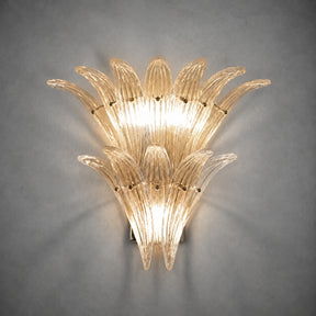 Wall Sconce Two-Tier Glass Leaf Style
