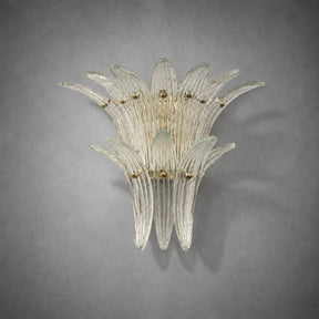 Wall Sconce Two-Tier Glass Leaf Style
