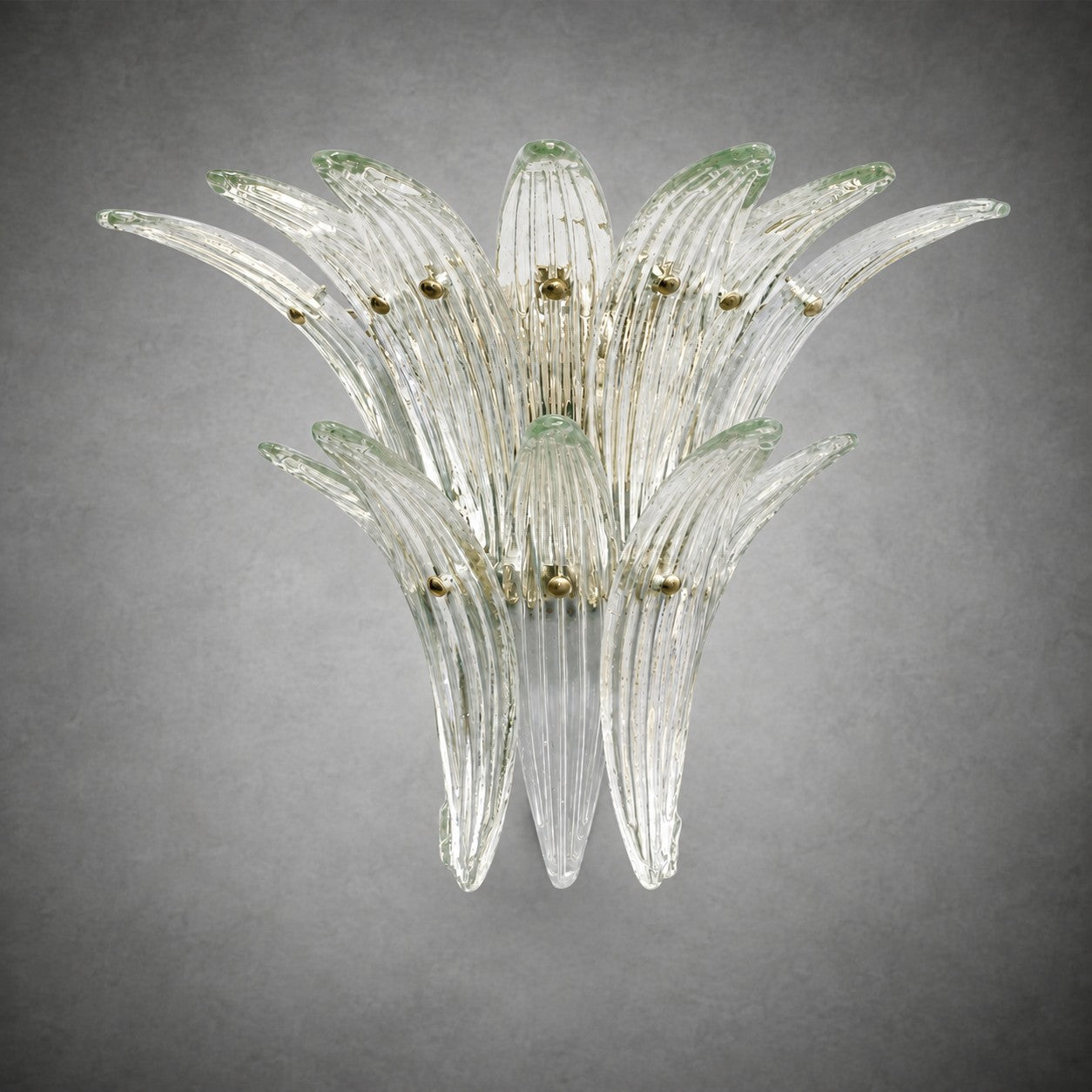 Wall Sconce Two-Tier Glass Leaf Style