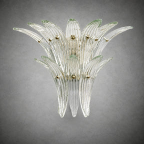 Wall Sconce Two-Tier Glass Leaf Style