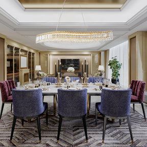 Lohan 31.5" Modern Luxury Geometric LED Crystal Kitchen Island Chandelier