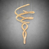 Long Spiral Crystal Ribbon Chandelier