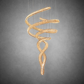 Long Spiral Crystal Ribbon Chandelier