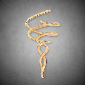 Long Spiral Crystal Chandelier with Stainless Steel Frame