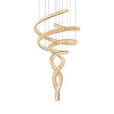 Elegant Long Spiral Crystal Chandelier with Stainless Steel Frame