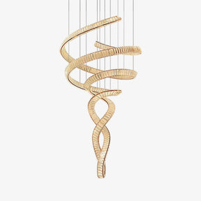 Elegant Long Spiral Crystal Chandelier with Stainless Steel Frame