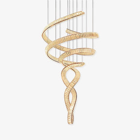 Elegant Long Spiral Crystal Chandelier with Stainless Steel Frame