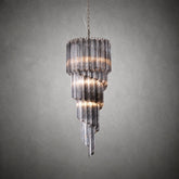 Chandelier  Lucente Noir Spiral Grey Glass Nickel