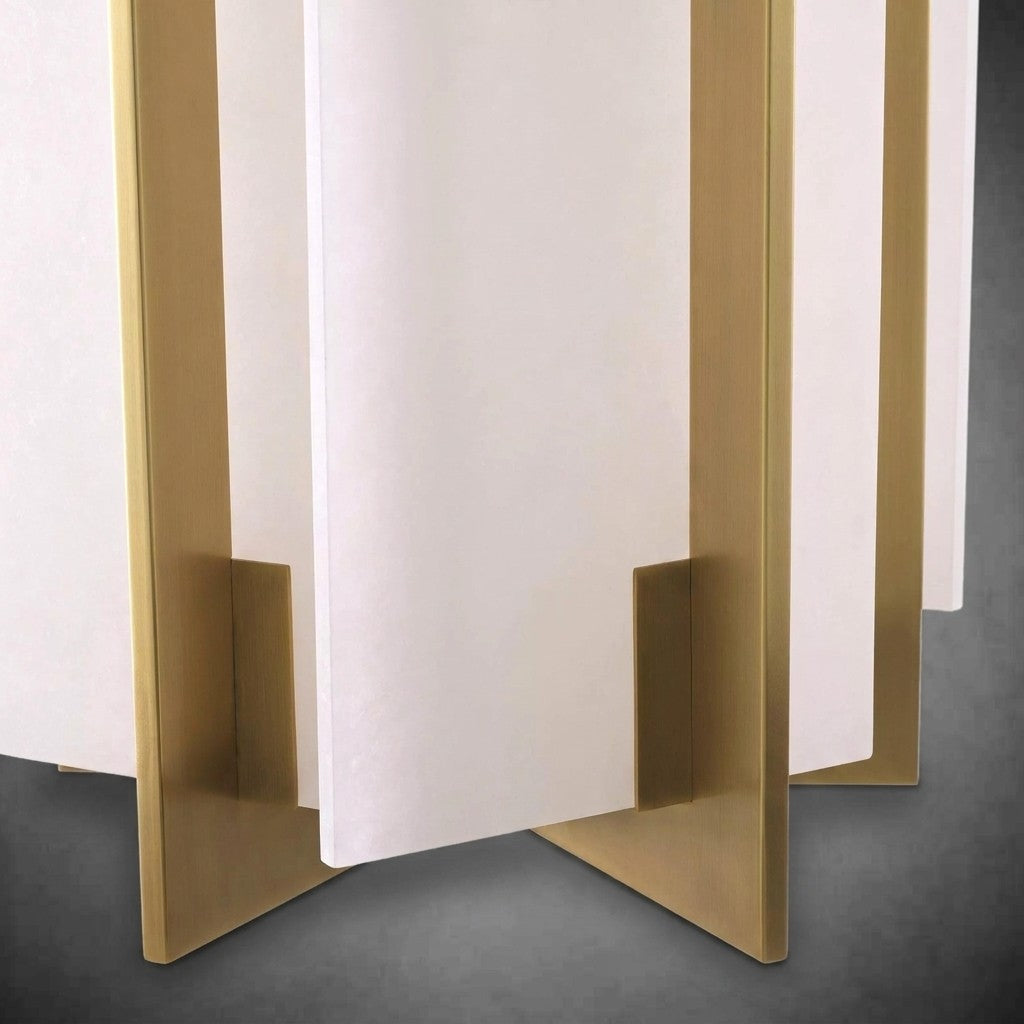 Lugano Modern Brass Chandelier - (Antique Brass Finish | Alabaster)