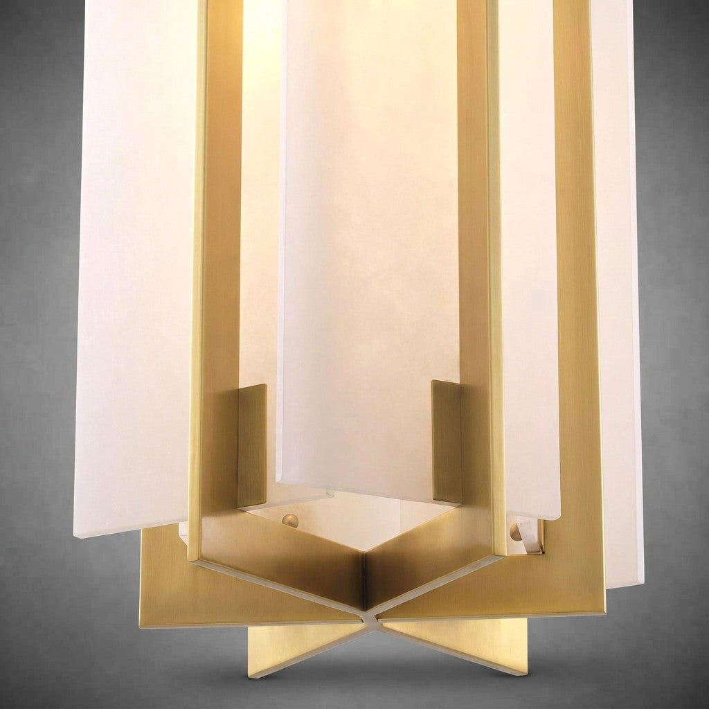 Lugano Modern Brass Chandelier - (Antique Brass Finish | Alabaster)
