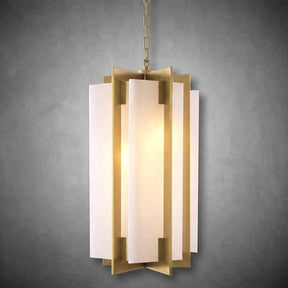 Lugano Modern Brass Chandelier - (Antique Brass Finish | Alabaster)