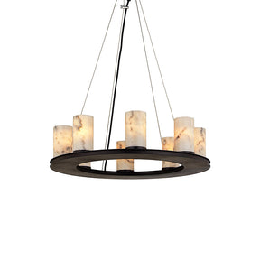 Luna Round Industrial Candelabra Round Black Chandelier