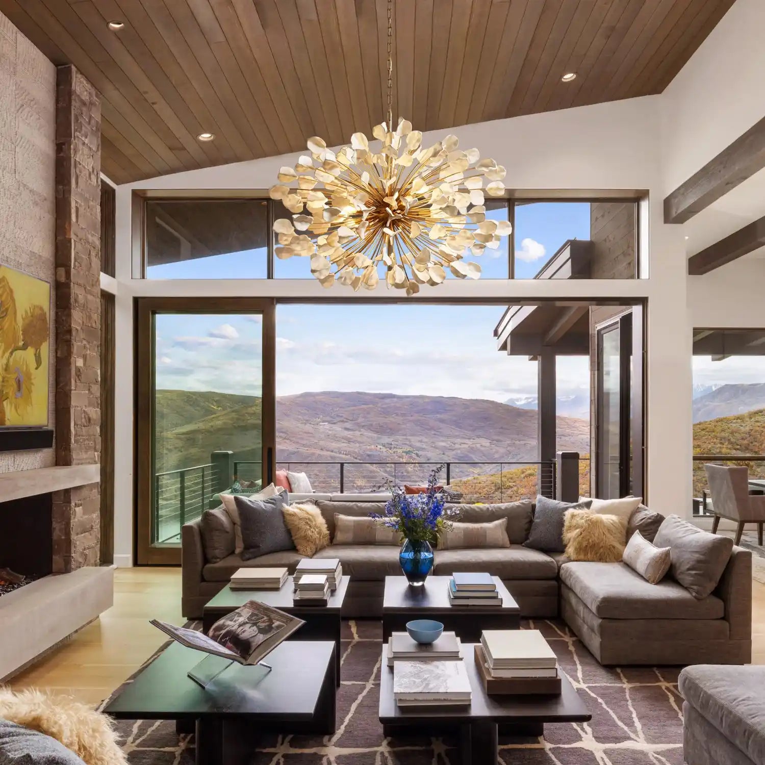 Lunaria Handcrafted Ceramic Petal Chandelier for Bedroom