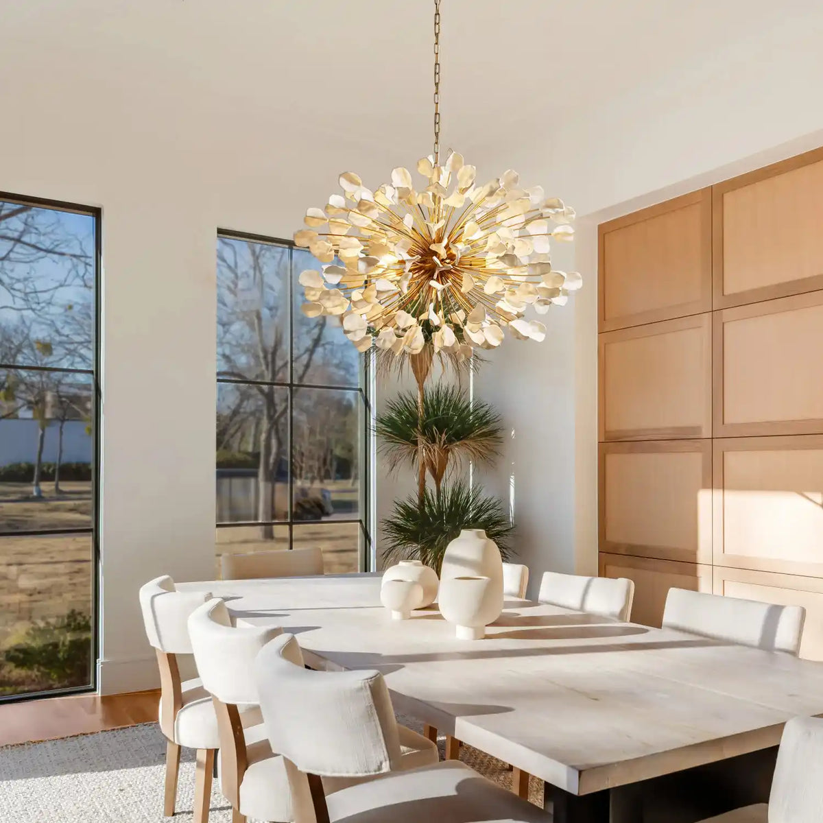Lunaria Handcrafted Ceramic Petal Chandelier for Bedroom