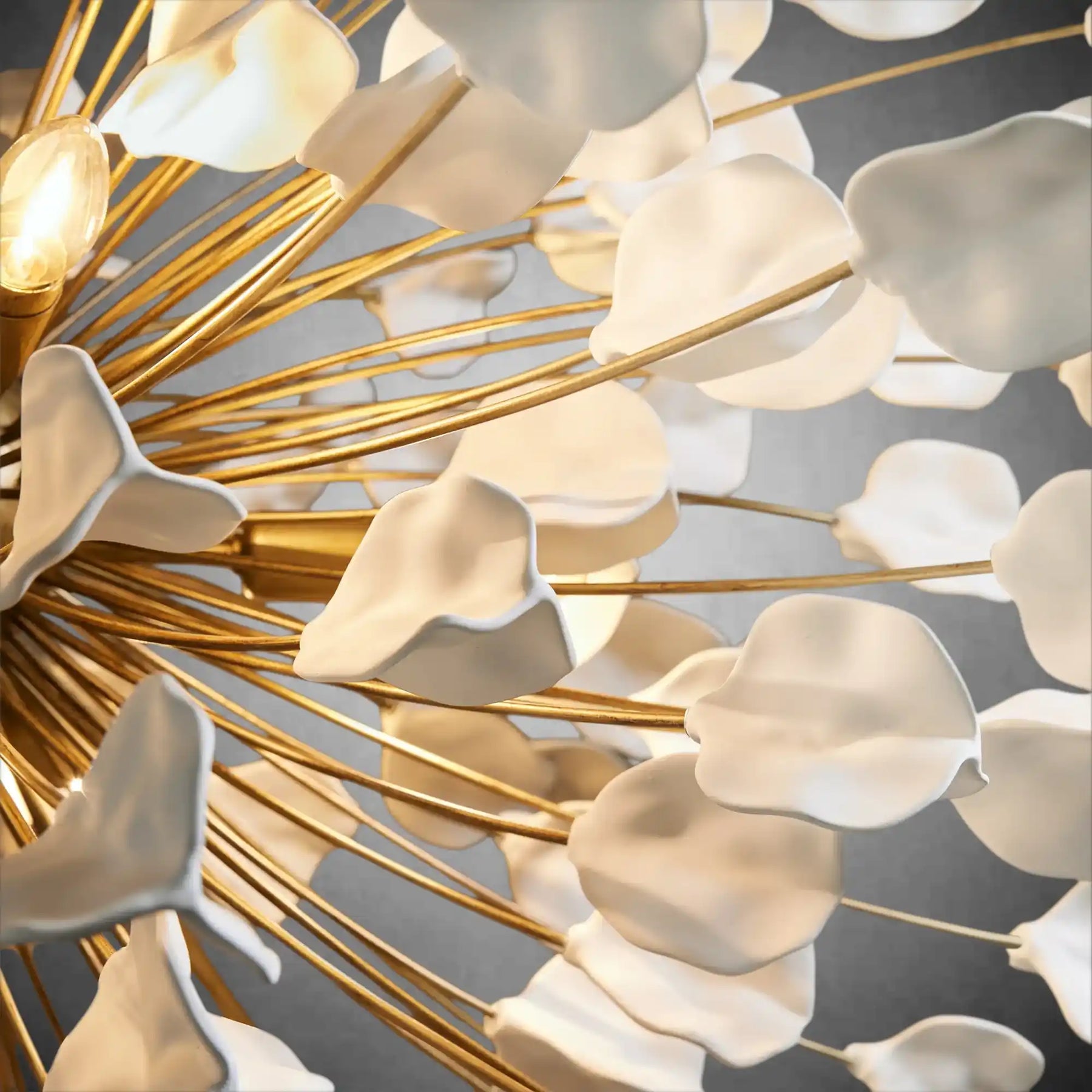 Lunaria Handcrafted Ceramic Petal Chandelier with Adjustable Drop