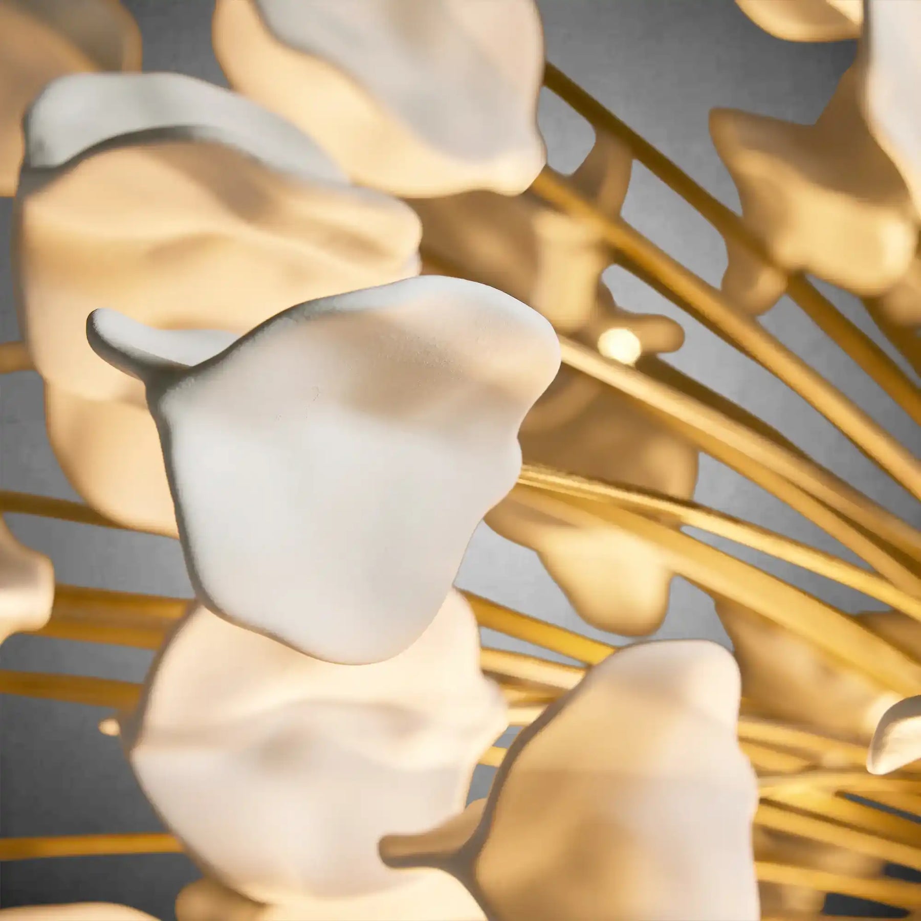 Lunaria Handcrafted Ceramic Petal Chandelier with Adjustable Drop